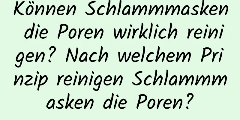 Können Schlammmasken die Poren wirklich reinigen? Nach welchem ​​Prinzip reinigen Schlammmasken die Poren?