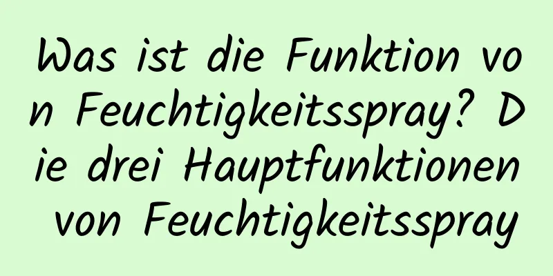 Was ist die Funktion von Feuchtigkeitsspray? Die drei Hauptfunktionen von Feuchtigkeitsspray