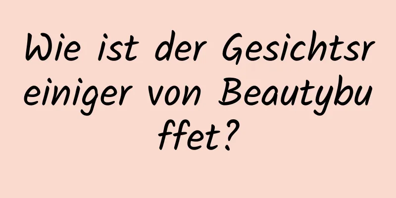 Wie ist der Gesichtsreiniger von Beautybuffet?