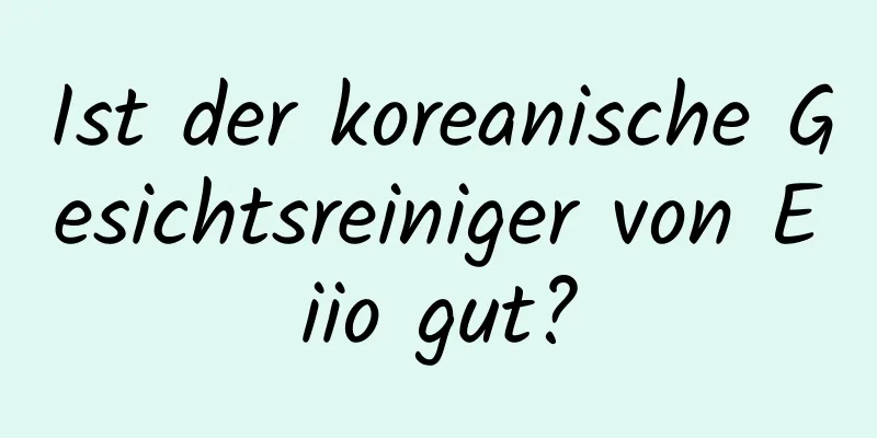 Ist der koreanische Gesichtsreiniger von Eiio gut?