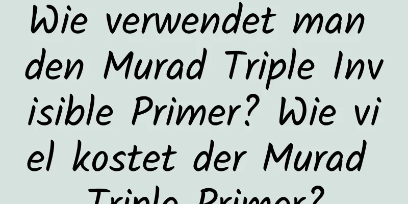 Wie verwendet man den Murad Triple Invisible Primer? Wie viel kostet der Murad Triple Primer?