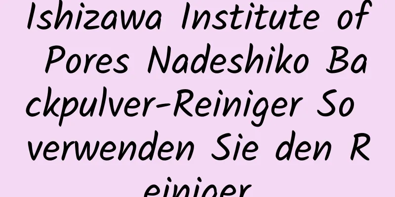 Ishizawa Institute of Pores Nadeshiko Backpulver-Reiniger So verwenden Sie den Reiniger