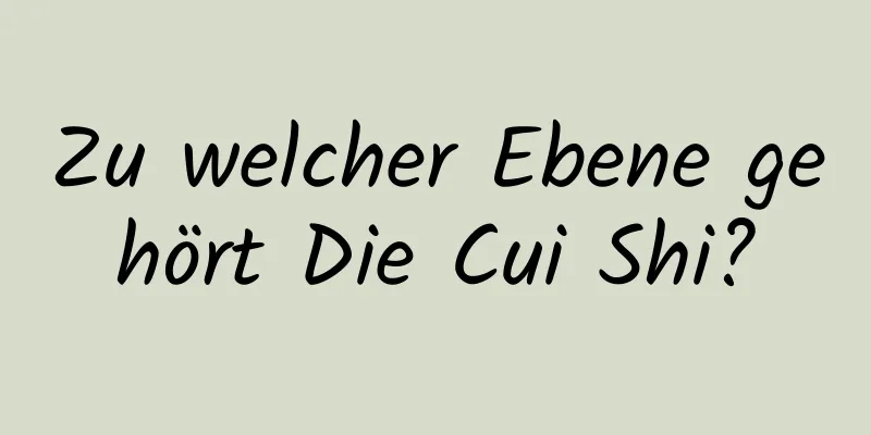 Zu welcher Ebene gehört Die Cui Shi?