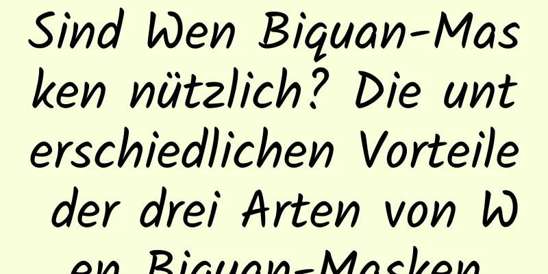 Sind Wen Biquan-Masken nützlich? Die unterschiedlichen Vorteile der drei Arten von Wen Biquan-Masken