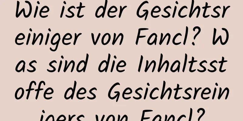 Wie ist der Gesichtsreiniger von Fancl? Was sind die Inhaltsstoffe des Gesichtsreinigers von Fancl?