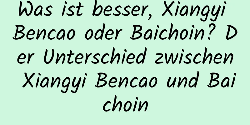 Was ist besser, Xiangyi Bencao oder Baichoin? Der Unterschied zwischen Xiangyi Bencao und Baichoin