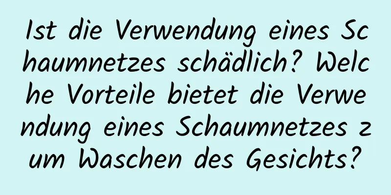 Ist die Verwendung eines Schaumnetzes schädlich? Welche Vorteile bietet die Verwendung eines Schaumnetzes zum Waschen des Gesichts?