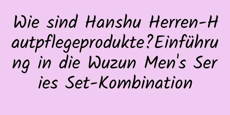 Wie sind Hanshu Herren-Hautpflegeprodukte?Einführung in die Wuzun Men's Series Set-Kombination