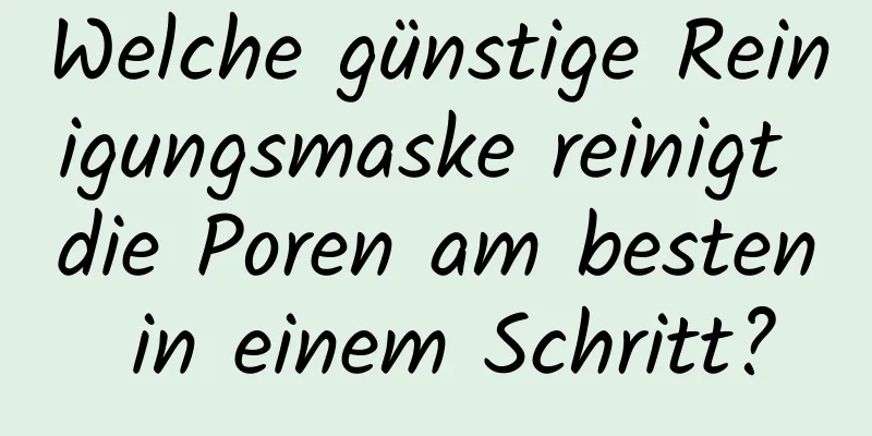 Welche günstige Reinigungsmaske reinigt die Poren am besten in einem Schritt?