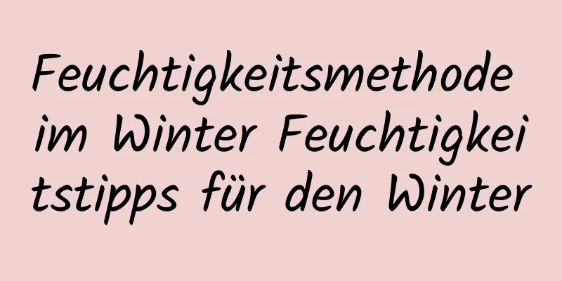 Feuchtigkeitsmethode im Winter Feuchtigkeitstipps für den Winter