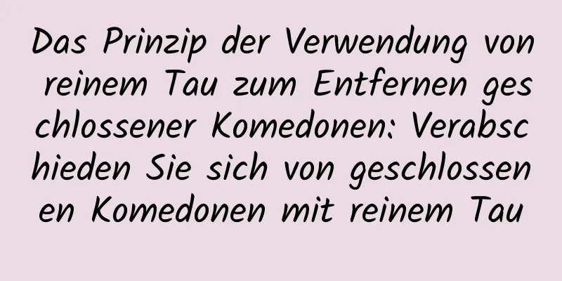 Das Prinzip der Verwendung von reinem Tau zum Entfernen geschlossener Komedonen: Verabschieden Sie sich von geschlossenen Komedonen mit reinem Tau