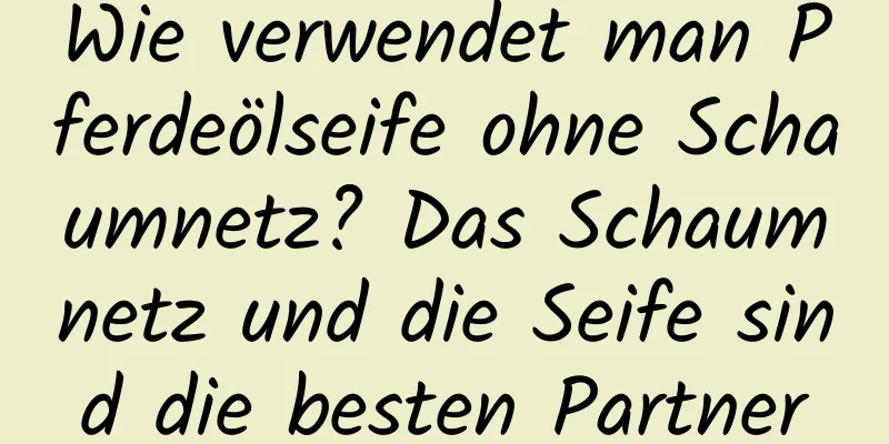 Wie verwendet man Pferdeölseife ohne Schaumnetz? Das Schaumnetz und die Seife sind die besten Partner