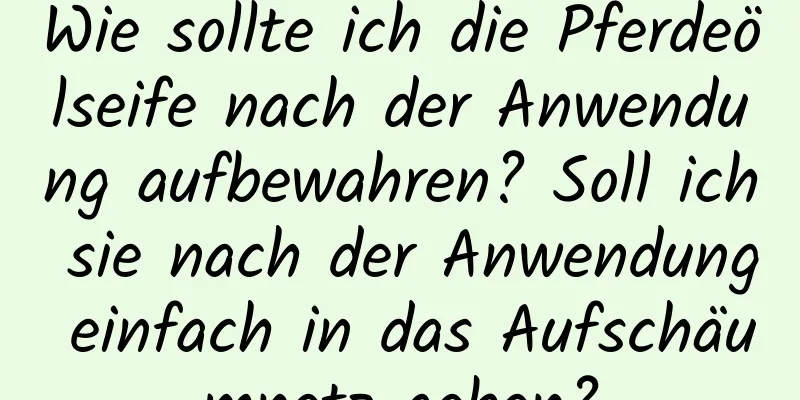 Wie sollte ich die Pferdeölseife nach der Anwendung aufbewahren? Soll ich sie nach der Anwendung einfach in das Aufschäumnetz geben?
