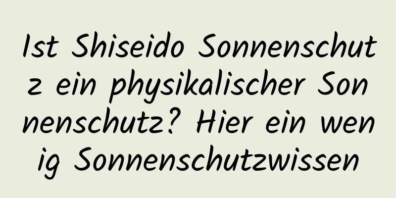 Ist Shiseido Sonnenschutz ein physikalischer Sonnenschutz? Hier ein wenig Sonnenschutzwissen
