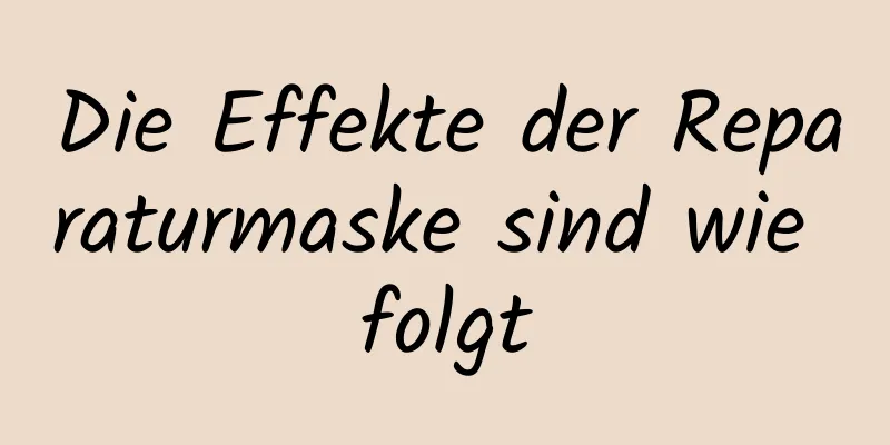 Die Effekte der Reparaturmaske sind wie folgt
