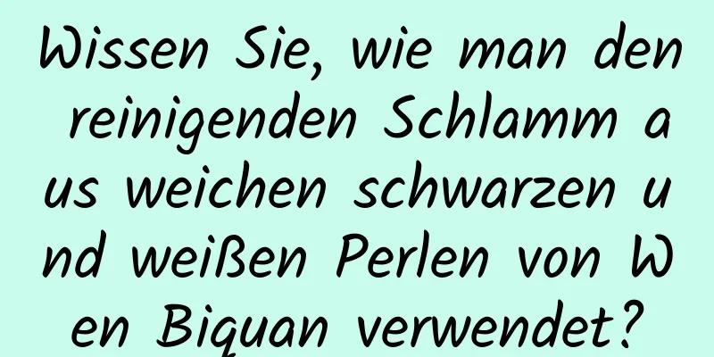 Wissen Sie, wie man den reinigenden Schlamm aus weichen schwarzen und weißen Perlen von Wen Biquan verwendet?