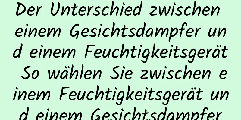 Der Unterschied zwischen einem Gesichtsdampfer und einem Feuchtigkeitsgerät So wählen Sie zwischen einem Feuchtigkeitsgerät und einem Gesichtsdampfer