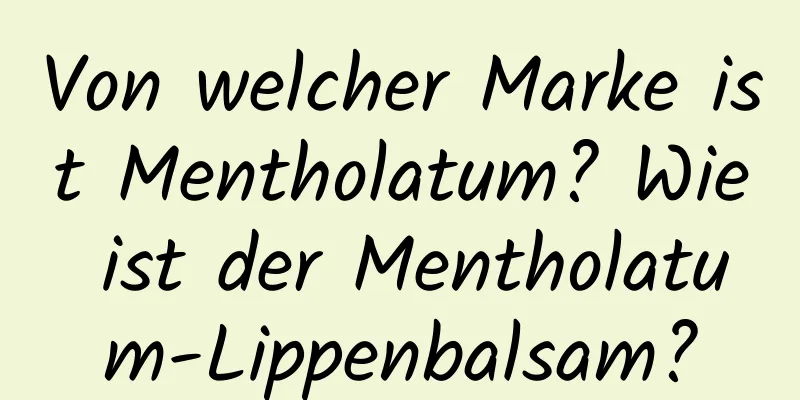 Von welcher Marke ist Mentholatum? Wie ist der Mentholatum-Lippenbalsam?