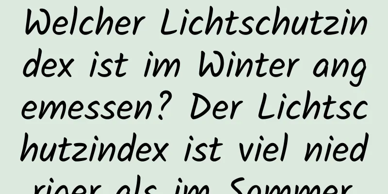Welcher Lichtschutzindex ist im Winter angemessen? Der Lichtschutzindex ist viel niedriger als im Sommer.