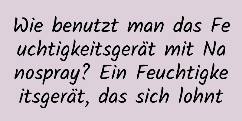 Wie benutzt man das Feuchtigkeitsgerät mit Nanospray? Ein Feuchtigkeitsgerät, das sich lohnt