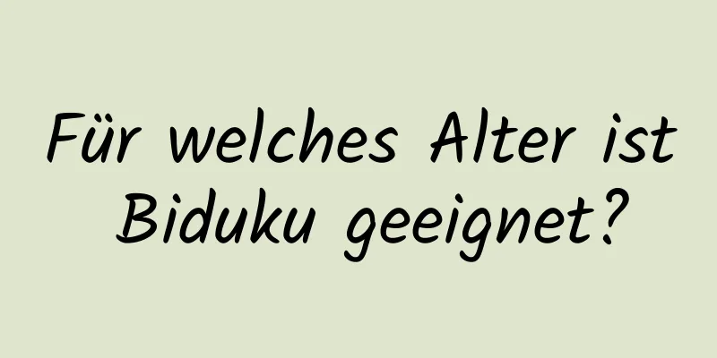 Für welches Alter ist Biduku geeignet?