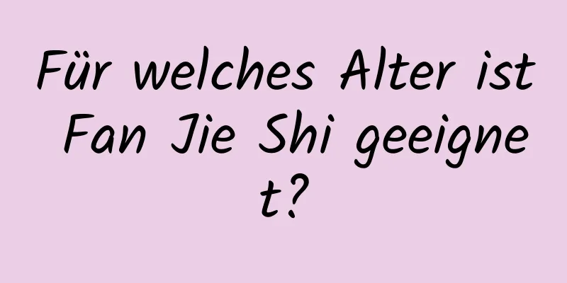 Für welches Alter ist Fan Jie Shi geeignet?