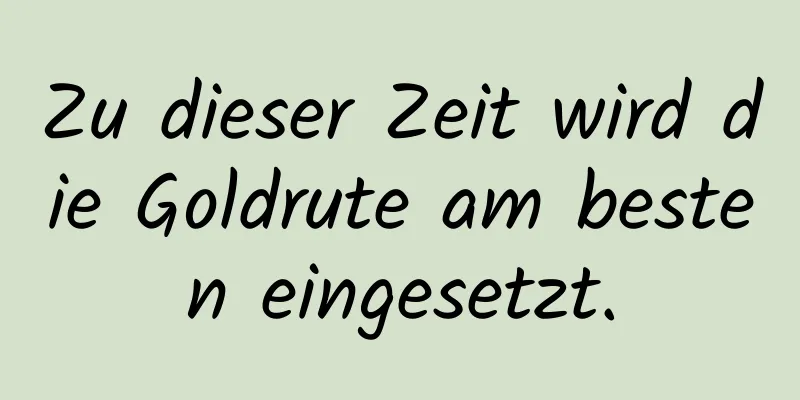 Zu dieser Zeit wird die Goldrute am besten eingesetzt.