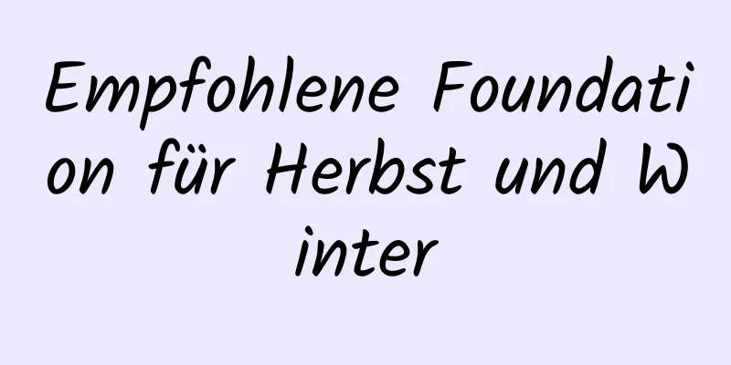 Empfohlene Foundation für Herbst und Winter