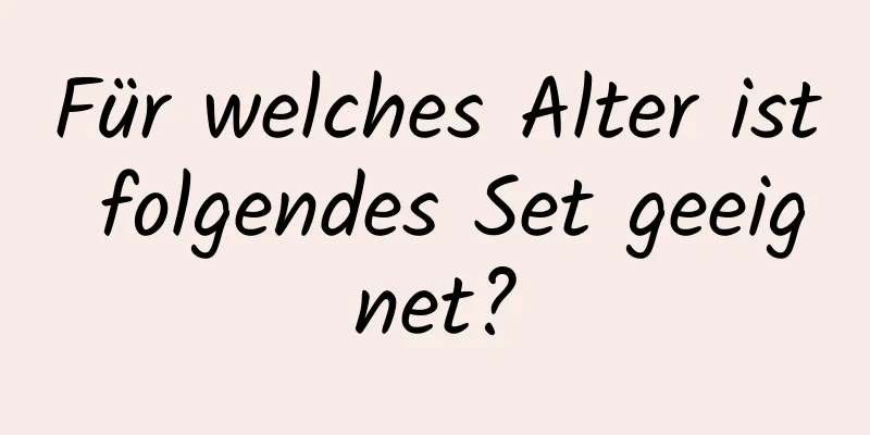 Für welches Alter ist folgendes Set geeignet?