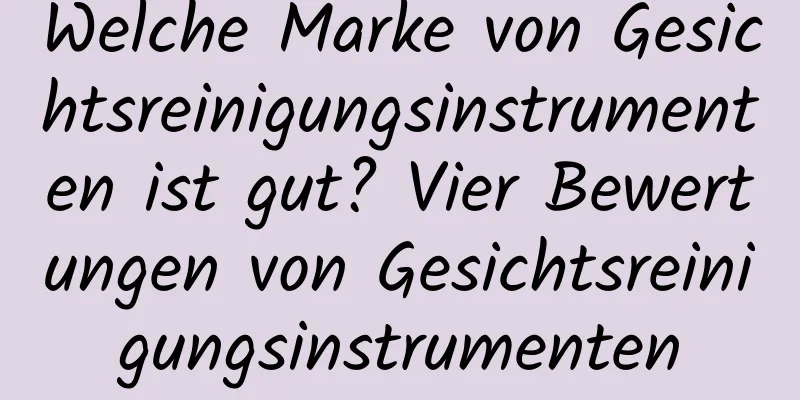 Welche Marke von Gesichtsreinigungsinstrumenten ist gut? Vier Bewertungen von Gesichtsreinigungsinstrumenten