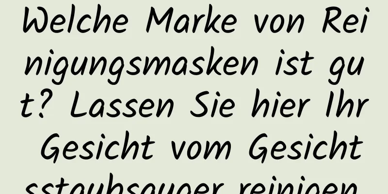 Welche Marke von Reinigungsmasken ist gut? Lassen Sie hier Ihr Gesicht vom Gesichtsstaubsauger reinigen.