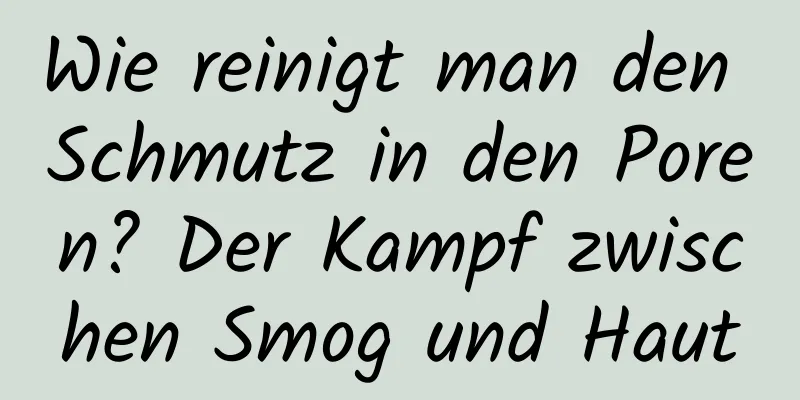 Wie reinigt man den Schmutz in den Poren? Der Kampf zwischen Smog und Haut