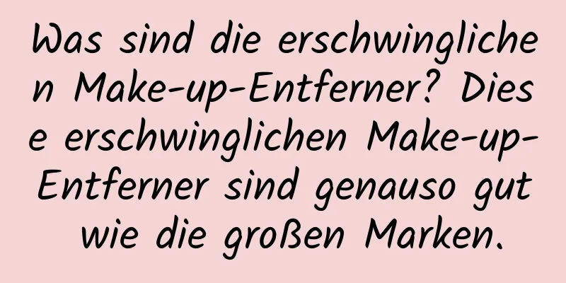 Was sind die erschwinglichen Make-up-Entferner? Diese erschwinglichen Make-up-Entferner sind genauso gut wie die großen Marken.