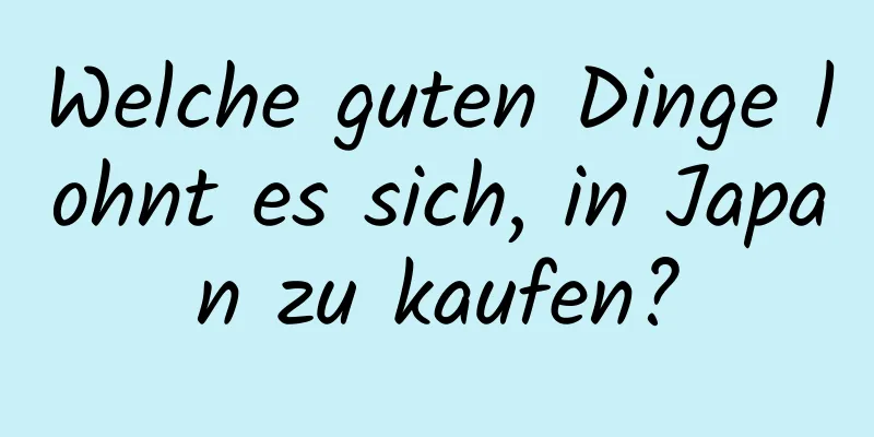 Welche guten Dinge lohnt es sich, in Japan zu kaufen?