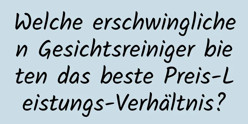 Welche erschwinglichen Gesichtsreiniger bieten das beste Preis-Leistungs-Verhältnis?