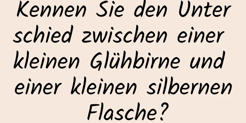 Kennen Sie den Unterschied zwischen einer kleinen Glühbirne und einer kleinen silbernen Flasche?