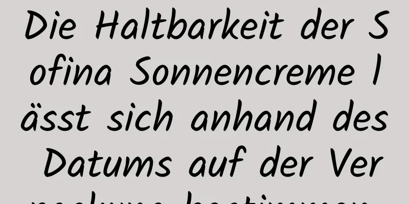 Die Haltbarkeit der Sofina Sonnencreme lässt sich anhand des Datums auf der Verpackung bestimmen.