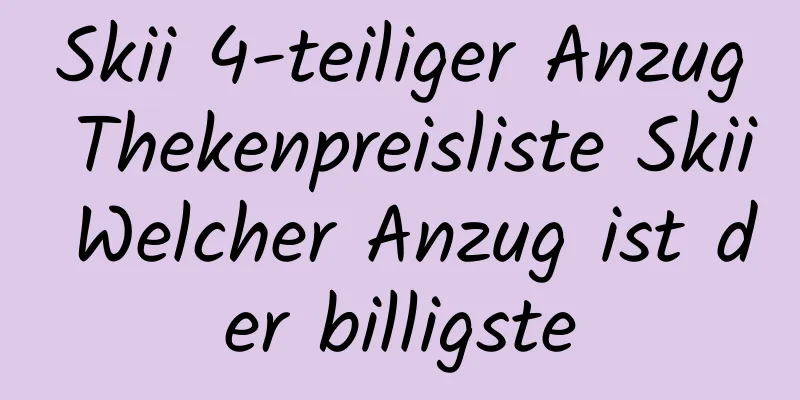 Skii 4-teiliger Anzug Thekenpreisliste Skii Welcher Anzug ist der billigste