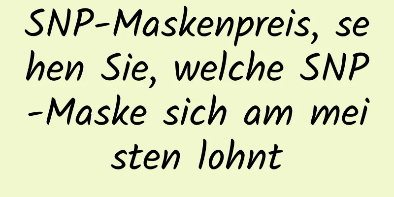 SNP-Maskenpreis, sehen Sie, welche SNP-Maske sich am meisten lohnt