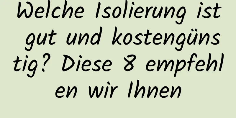 Welche Isolierung ist gut und kostengünstig? Diese 8 empfehlen wir Ihnen