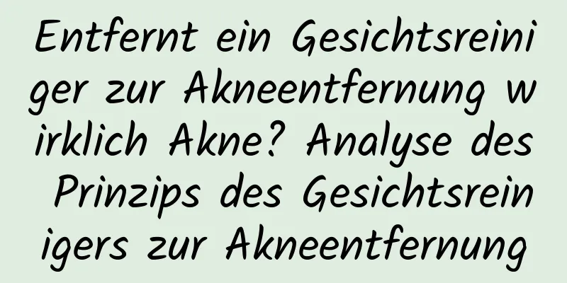 Entfernt ein Gesichtsreiniger zur Akneentfernung wirklich Akne? Analyse des Prinzips des Gesichtsreinigers zur Akneentfernung