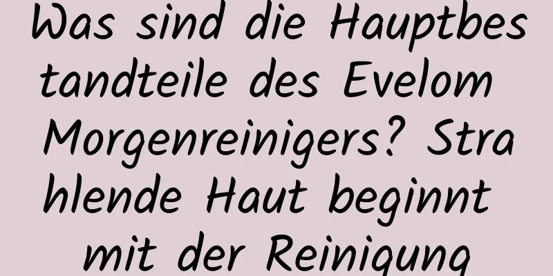 Was sind die Hauptbestandteile des Evelom Morgenreinigers? Strahlende Haut beginnt mit der Reinigung