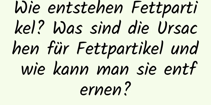 Wie entstehen Fettpartikel? Was sind die Ursachen für Fettpartikel und wie kann man sie entfernen?