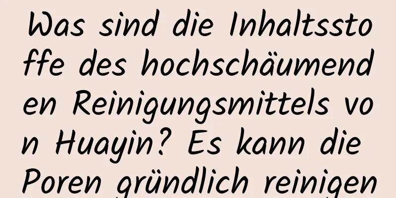 Was sind die Inhaltsstoffe des hochschäumenden Reinigungsmittels von Huayin? Es kann die Poren gründlich reinigen