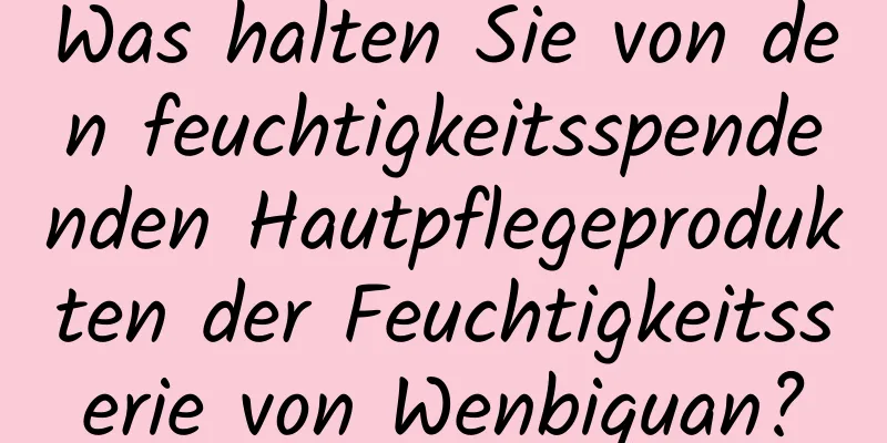 Was halten Sie von den feuchtigkeitsspendenden Hautpflegeprodukten der Feuchtigkeitsserie von Wenbiquan?