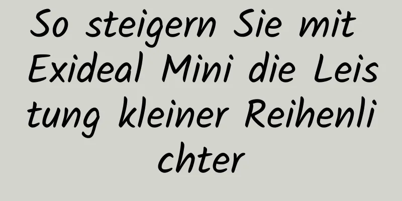 So steigern Sie mit Exideal Mini die Leistung kleiner Reihenlichter