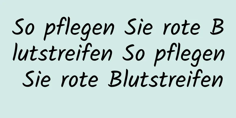 So pflegen Sie rote Blutstreifen So pflegen Sie rote Blutstreifen