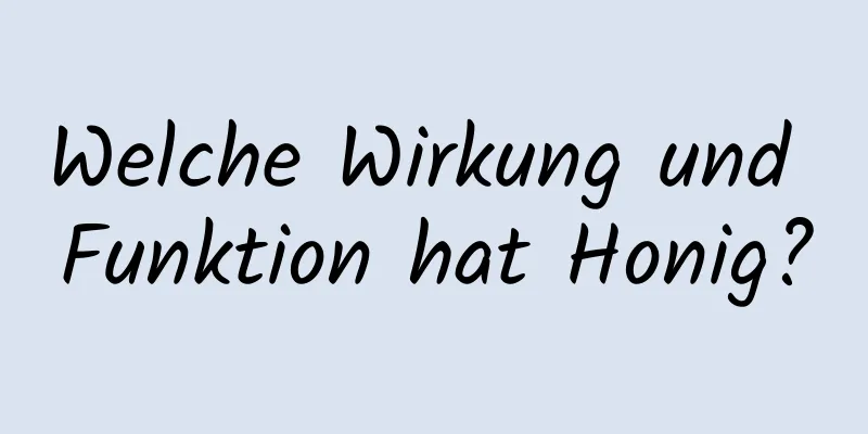 Welche Wirkung und Funktion hat Honig?