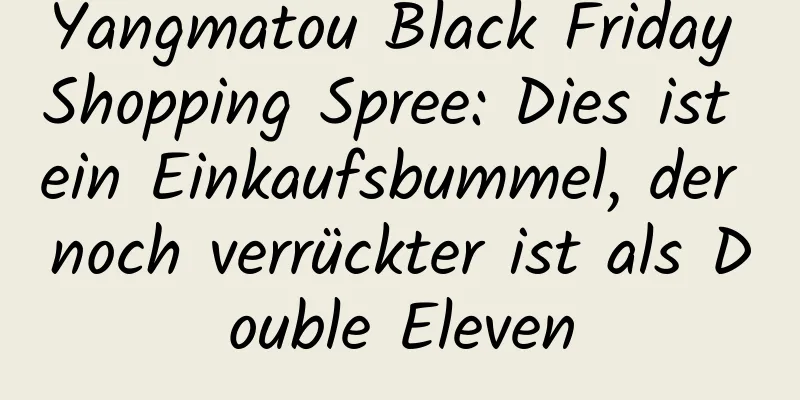 Yangmatou Black Friday Shopping Spree: Dies ist ein Einkaufsbummel, der noch verrückter ist als Double Eleven