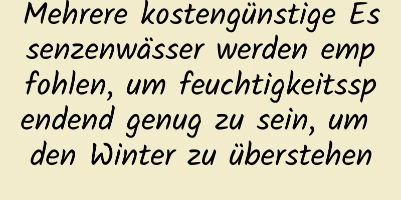 Mehrere kostengünstige Essenzenwässer werden empfohlen, um feuchtigkeitsspendend genug zu sein, um den Winter zu überstehen